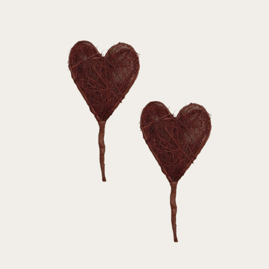 Sisal-Herz am Stiel 39 x 39 mm braun