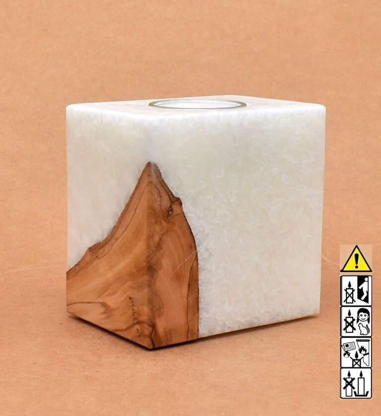 Hochzeitskerze, Kerze mit Holzeinsatz, Teelicht rund, Stearin, im Kerzen online Shop für Hochzeiten bestellen, günstig kaufen.