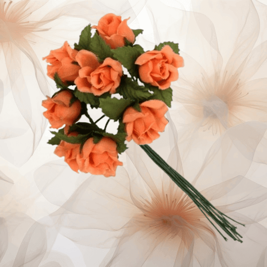 Farm - Rose Ø 15 mm in orange für Hochzeitsanstecker - Büscherl Farm - Rose Ø 15 mm in orange für Hochzeitsanstecker - Büscherl