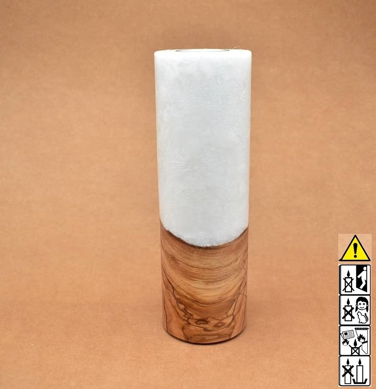 Kerze mit Holzelement 80x250mm günstig in unserem Onlineshop kaufen. Personalisierte Geschenke online kaufen