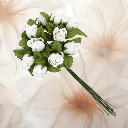 Farm - Rose ⌀ 15 mm in creme für Hochzeitsanstecker - Büscherl