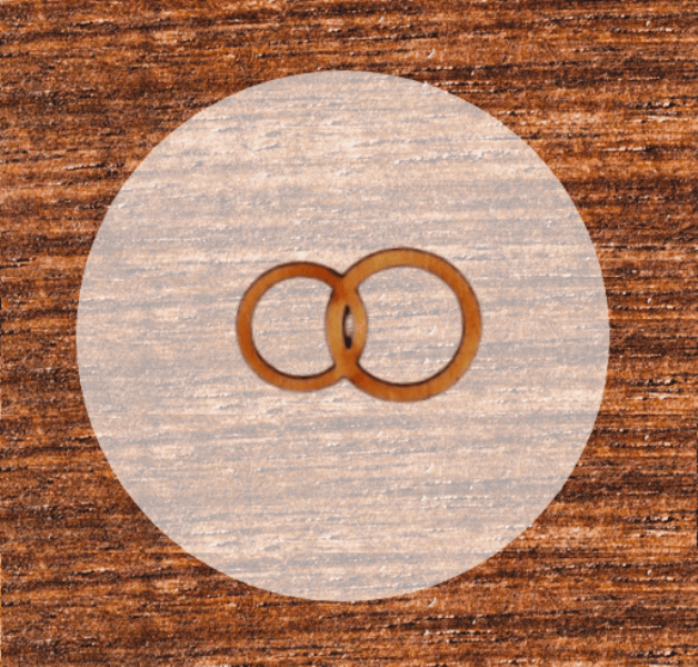 Eheringe 35 x 22 mm für Hochzeitsanstecker - Büscherl Eheringe 35 x 22 mm für Hochzeitsanstecker - Büscherl