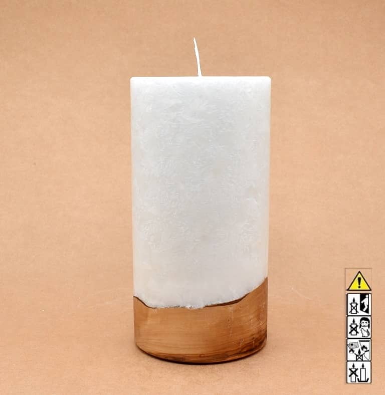 Hochzeitskerze, Kerze mit Holzeinsatz ohne Teelicht rund, Stearin, im Kerzen online Shop für Hochzeiten bestellen, günstig kaufen.