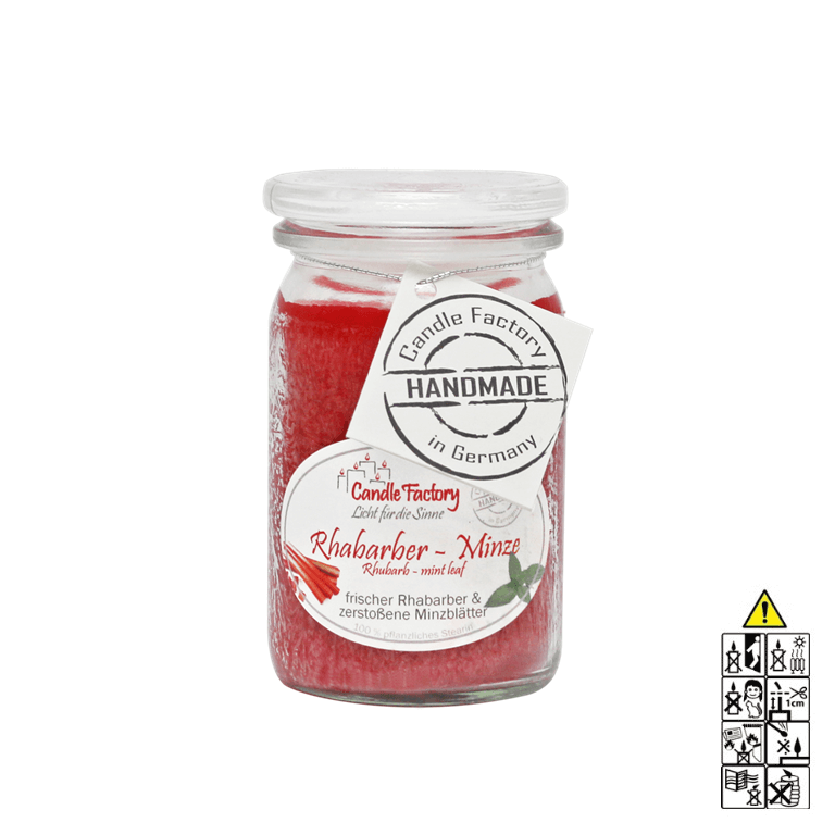 Rhabarber Minze - Baby Jumbo Duftkerze im Glas von Candle Factory