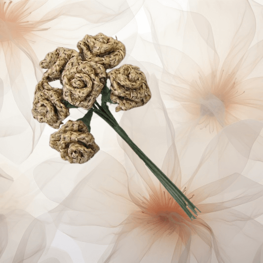 Jute Dior - Rose ⌀ 20 mm in natur für Hochzeitsanstecker - Büscherl