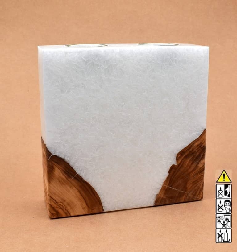 Kerze mit Holz Unikat Quader 70 x 200 x 200 mm 2 x Teelicht Nr.6. Jetzt in unserem Geschenke Onlineshop kaufen.