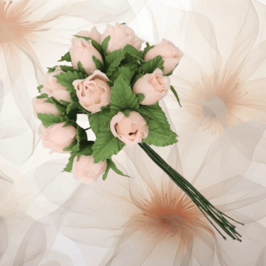 Farm - Rose Ø 15 mm in lachs für Hochzeitsanstecker - Büscherl Farm - Rose Ø 15 mm in lachs für Hochzeitsanstecker - Büscherl