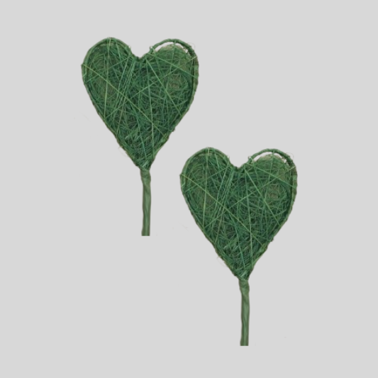 Sisal-Herz am Stiel 39 x 39 mm dunkelgrün