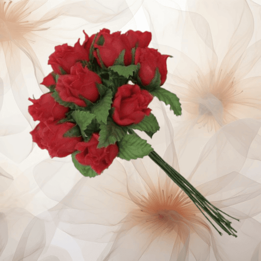 Farm - Rose ⌀ 15 mm in rot für Hochzeitsanstecker - Büscherl