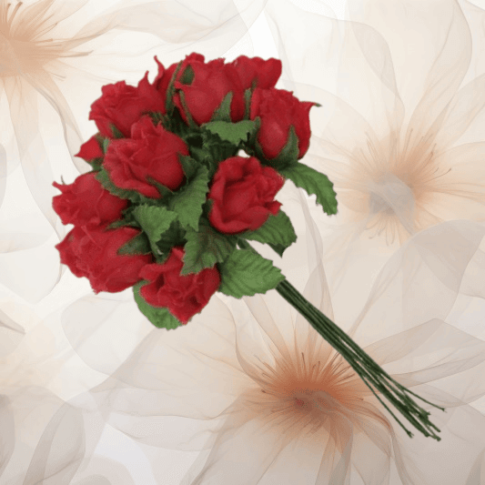 Farm - Rose Ø 15 mm in rot für Hochzeitsanstecker - Büscherl Farm - Rose Ø 15 mm in rot für Hochzeitsanstecker - Büscherl