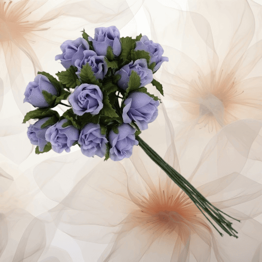 Farm - Rose ⌀ 15 mm in hell-lila für Hochzeitsanstecker - Büscherl