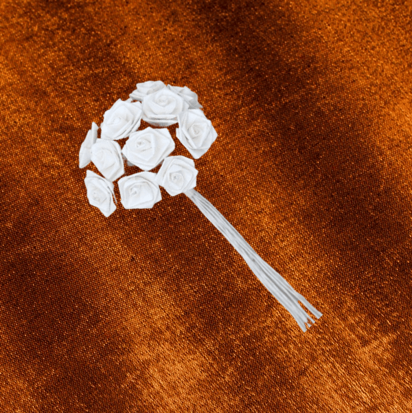 Papier Diorrosen Ø 15 mm in weiss für Hochzeitsanstecker - Büscherl Papier Diorrosen Ø 15 mm in weiss für Hochzeitsanstecker - Büscherl