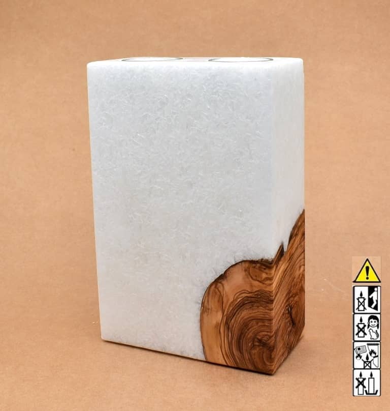 Hochzeitskerze, Kerze mit Holzeinsatz, Teelicht rund, Stearin, im Kerzen online Shop für Hochzeiten bestellen, günstig kaufen.