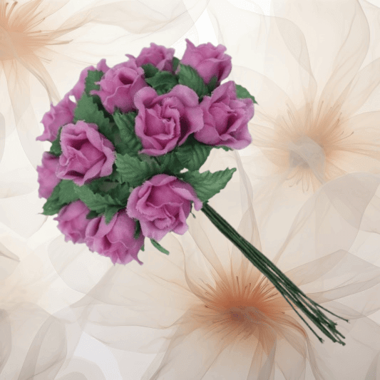 Farm - Rose ⌀ 15 mm in orchidee für Hochzeitsanstecker - Büscherl