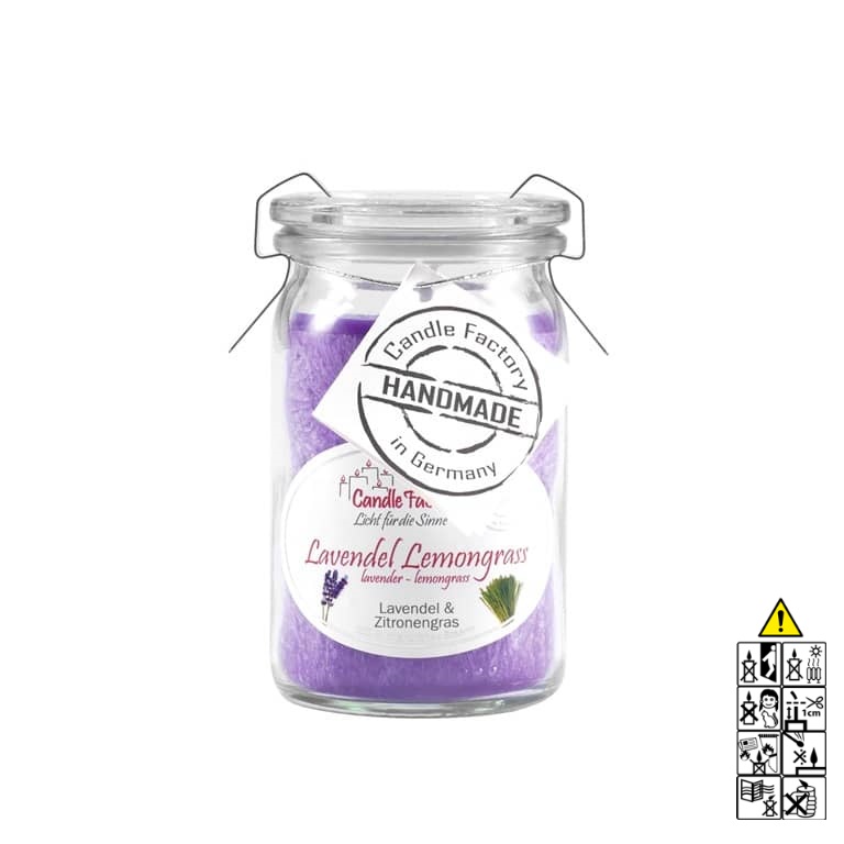 Hochwertige Duftkerze von Candle Factory Lavendel Lemongras Baby Mini Jumbo Duftkerze im Glas in der Farbe lila g?nstig in Kerzen Online Shop kaufen. Duftkerzen im Glas. Geschenkidee Lavendel Lemongras Baby Mini Jumbo Duftkerze im Glas in der Farbe lila.