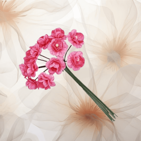 Papierröschen ⌀ 17 mm in rosa für Hochzeitsanstecker - Büscherl