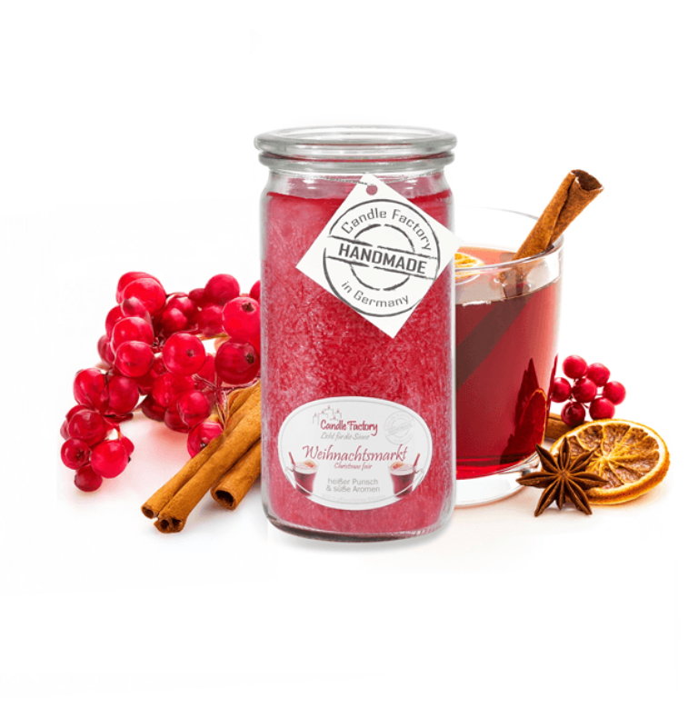 Weihnachtsmarkt Mini Jumbo hochwertige Duftkerze im Glas