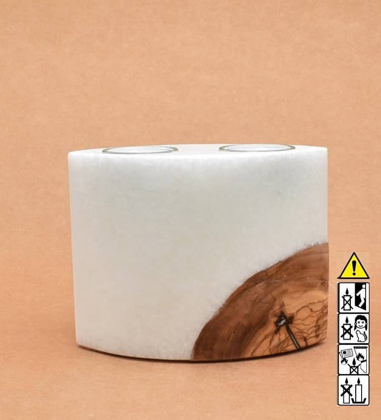 Hochzeitskerze, Kerze mit Holzeinsatz, Teelicht rund, Stearin, im Kerzen online Shop für Hochzeiten bestellen, günstig kaufen.