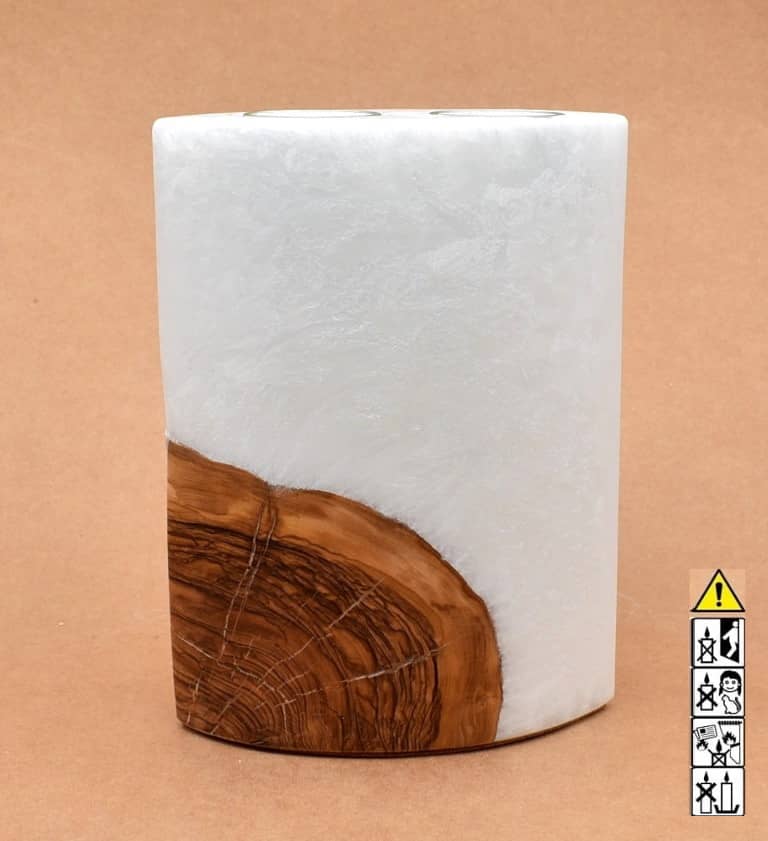 Kerze mit Holzelement, Individuelle, persönliche Hochzeitskerze  Holzkerze, Rund Stearinoptik, Hochzeitskerze mit Teelicht im Kerzen online Shop für Hochzeiten bestellen, günstig kaufen.