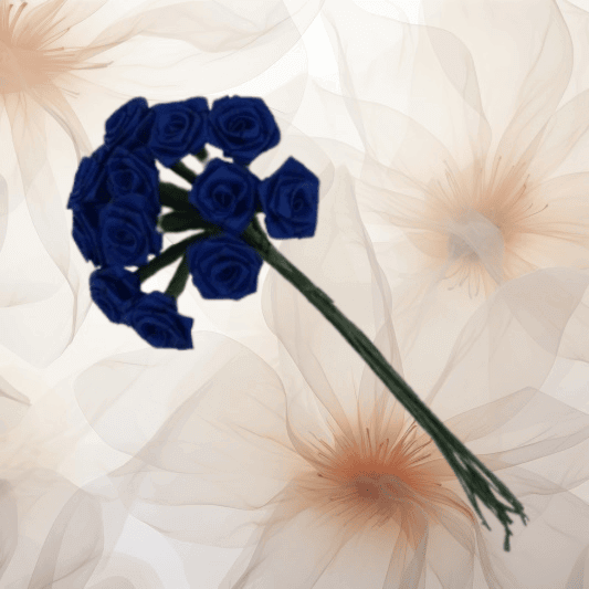 Dior-Rose Ø 14 mm in marineblau für Hochzeitsanstecker - Büscherl Dior-Rose Ø 14 mm in marineblau für Hochzeitsanstecker - Büscherl