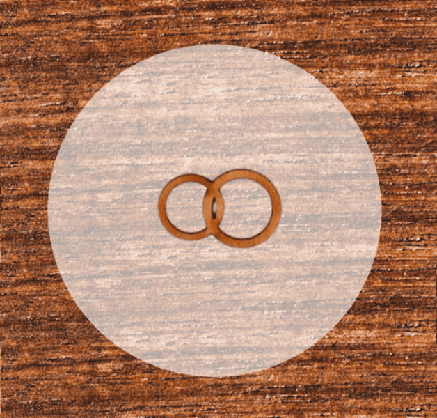 Eheringe 28 x 18 mm für Hochzeitsanstecker - Büscherl Eheringe 28 x 18 mm für Hochzeitsanstecker - Büscherl