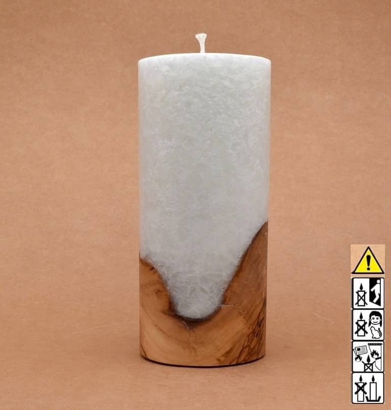 Hochzeitskerze, Kerze mit Holzeinsatz, Teelicht rund, Stearin, im Kerzen online Shop für Hochzeiten bestellen, günstig kaufen.