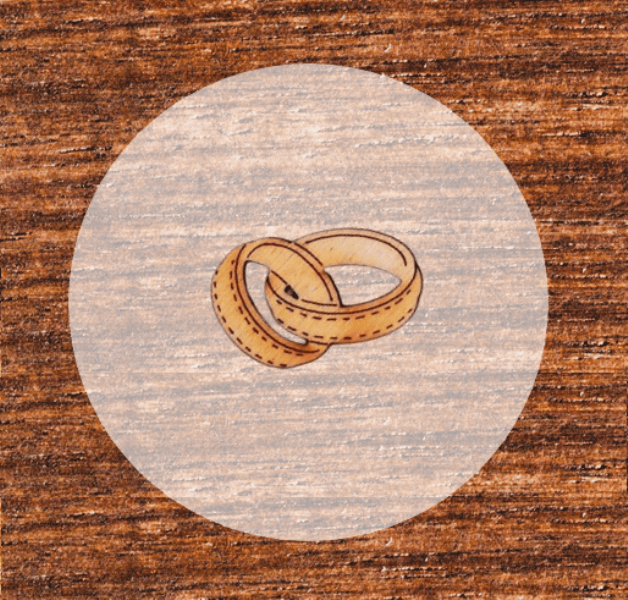 Eheringe modern 30 x 20 mm für Hochzeitsanstecker - Büscherl Eheringe modern 30 x 20 mm für Hochzeitsanstecker - Büscherl