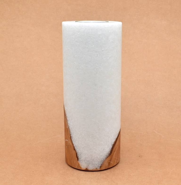 Hochzeitskerze, Kerze mit Holzeinsatz, Teelicht rund, Stearin, im Kerzen online Shop für Hochzeiten bestellen, günstig kaufen.