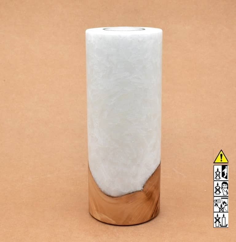 Hochzeitskerze, Kerze mit Holzeinsatz, Teelicht rund, Stearin, im Kerzen online Shop für Hochzeiten bestellen, günstig kaufen.