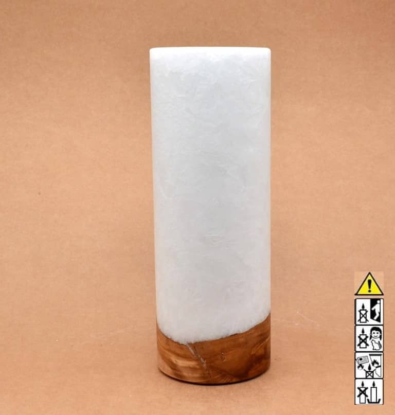 Kerze mit Holzelement, Individuelle, persönliche Hochzeitskerze  Holzkerze, Rund Stearinoptik, Hochzeitskerze mit Teelicht im Kerzen online Shop für Hochzeiten bestellen, günstig kaufen.