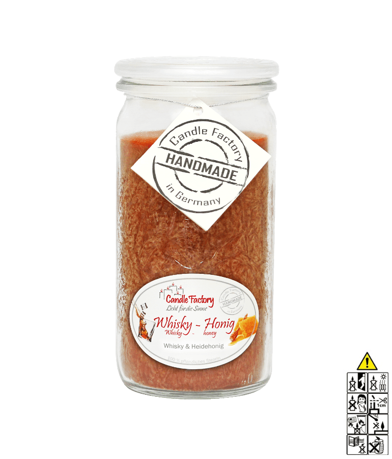 Whiskey & Honig Mini Jumbo hochwertige Duftkerze im Glas