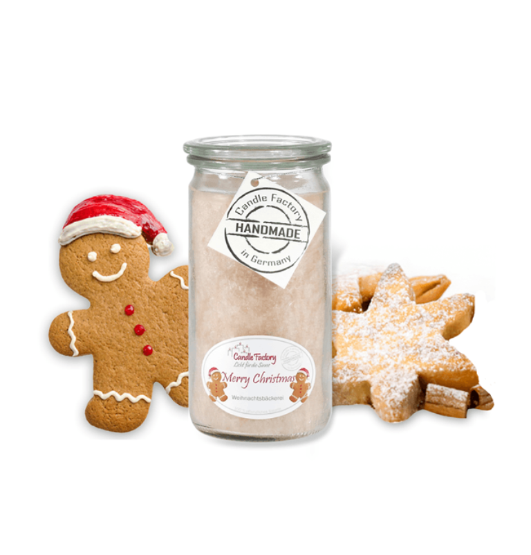 Merry Christmas Mini Jumbo hochwertige Duftkerze im Glas