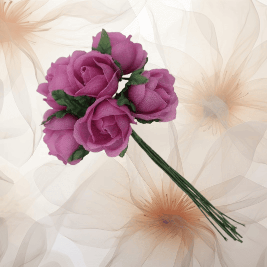 Rose mittel ⌀ 26 mm in orchidee für Hochzeitsanstecker - Büscherl