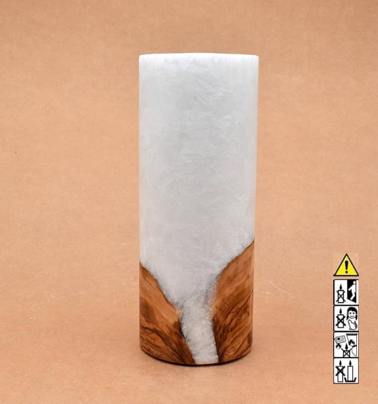 Hochzeitskerze, Kerze mit Holzeinsatz, Teelicht rund, Stearin, im Kerzen online Shop für Hochzeiten bestellen, günstig kaufen.