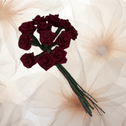 Dior-Rose klein Ø 10 mm in burgund für Hochzeitsanstecker - Büscherl