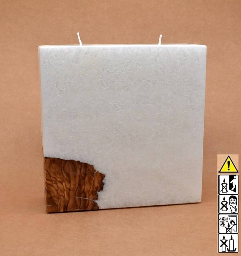 Kerze mit 1 x Holz Unikat Quader 70 x 200 x 200 mm 2 x Docht Nr.: 2 Kerze mit 1 x Holz Unikat Quader 70 x 200 x 200 mm 2 x Docht Nr.: 2