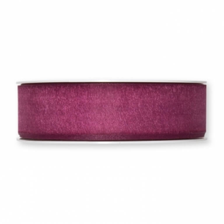 25mm Organzaband / Chiffonband. Farbe: fuchsia