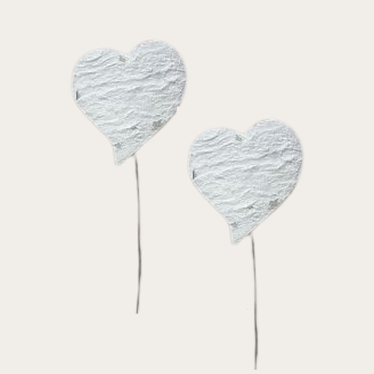 Birkenart - Herz am Stiel geschwungen 40 x 40 mm weiß