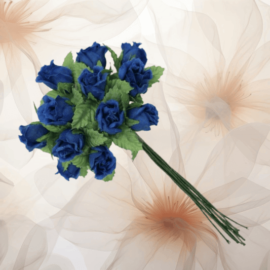 Farm - Rose ⌀ 15 mm in marineblau für Hochzeitsanstecker - Büscherl