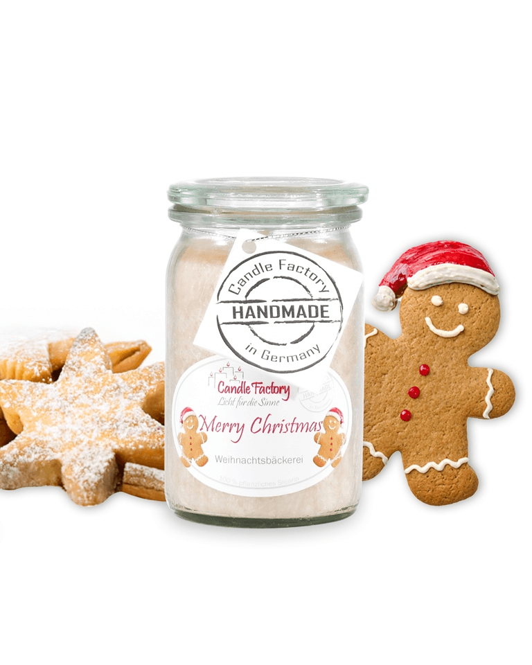 Merry Christmas - Baby Jumbo Duftkerze im Glas von Candle Factory