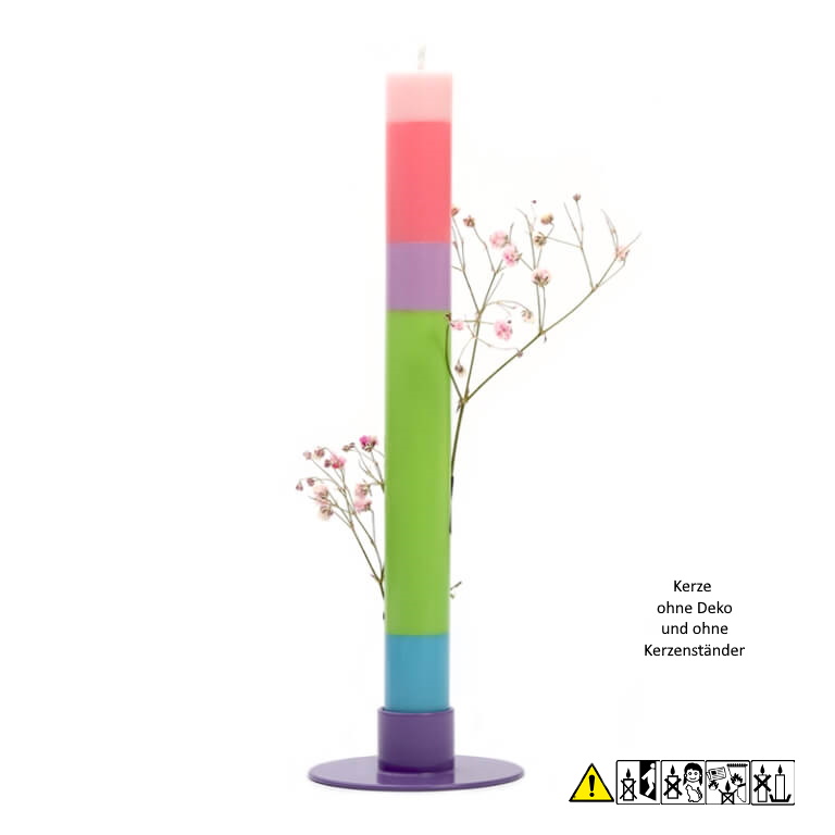 Bunte Stabkerze "Beste Mama" 22 x 230 mm (ohne Deko)