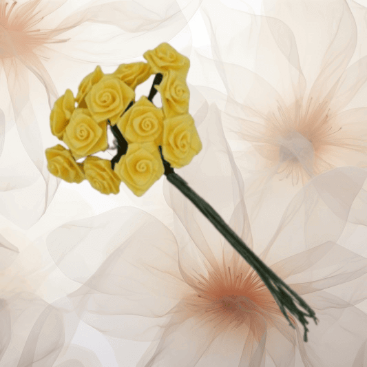 Dior-Rose ⌀ 14 mm in gelb für Hochzeitsanstecker - Büscherl