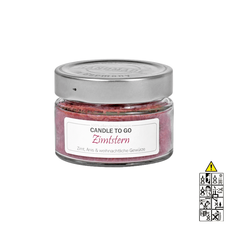 Zimtstern - Candle to Go Reisekerze. Duftkerze im Glas von Candle Factory