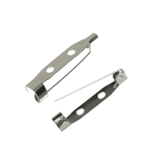 Broschenadeln mit Lochplatte 25 x 5 mm silber ohne SV (1 Stück) Broschenadeln mit Lochplatte 25 x 5 mm silber ohne SV (1 Stück)