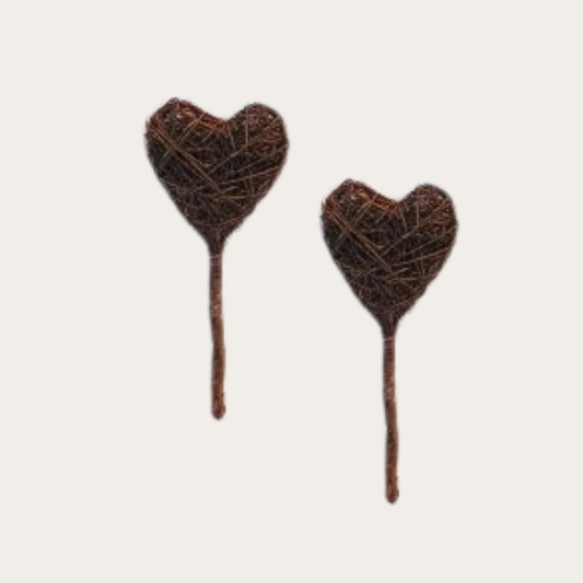 Sisal-Herz am Stiel 30 x 30 mm braun