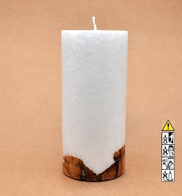 Hochzeitskerze, Kerze mit Holzeinsatz, Teelicht rund, Stearin, im Kerzen online Shop für Hochzeiten bestellen, günstig kaufen.
