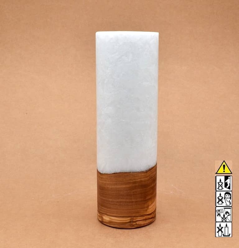 Kerze mit Holzelement für Hochzeitskerze ausgesucht. günstig in unserem Onlineshop kaufen. Personalisierte Geschenke online kaufen