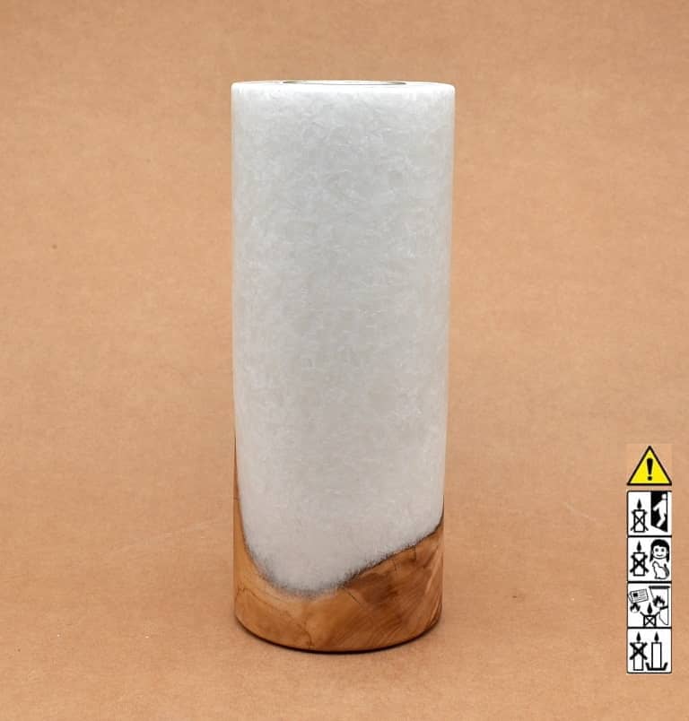 Hochzeitskerze, Kerze mit Holzeinsatz, Teelicht rund, Stearin, im Kerzen online Shop für Hochzeiten bestellen, günstig kaufen.