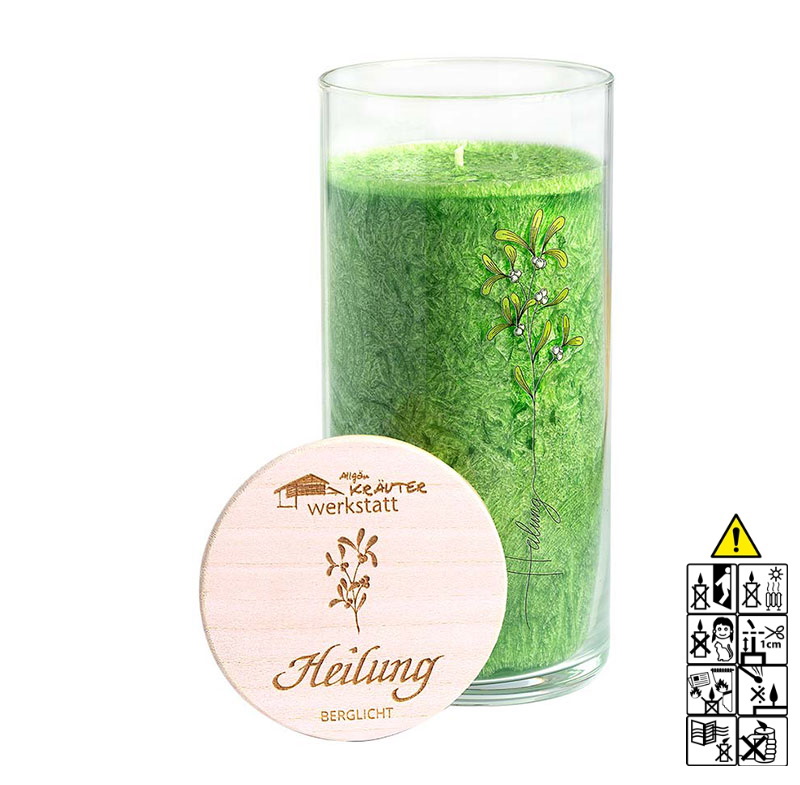 Allgäuer Heilkräuterkerze zum Thema  Heilung  Heilkräuterkerze Naturkraft Berglicht. Als Geschenk für Sie oder Ihn. 100% Vegane Kerze. Hergestellt aus Olivenöl. Jetzt in unserem Kerzen Onlineshop kaufen.