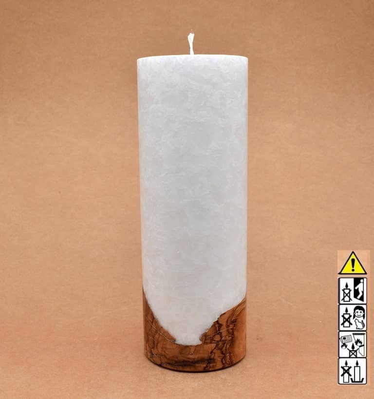 Hochzeitskerze, Kerze mit Holzeinsatz, Teelicht rund, Stearin, im Kerzen online Shop für Hochzeiten bestellen, günstig kaufen.